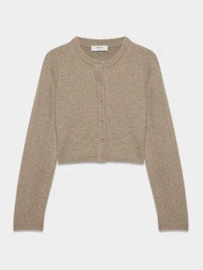 CASHMERE RELAXED CREW CARDIGAN
Color: HEATHER NOMAD TAUPE
